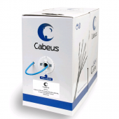 Кабель витая пара UTP (U/UTP), категория 5e, 4 пары (24 AWG), одножильный, синий, LSZH, нг(А)-HF, (305 м)