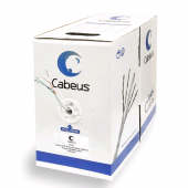 Кабель витая пара UTP (U/UTP), категория 5e, 4 пары (24 AWG), одножильный, серый, LSZH, нг(А)-HF, (305 м)