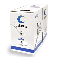 Кабель витая пара UTP (U/UTP), категория 5e, 4 пары (24 AWG), одножильный, серый, LSZH, нг(А)-HF, (305 м)