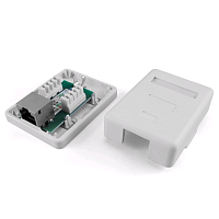 Розетка компьютерная RJ-45(8P8C), категория 6, экранированная, одинарная, внешняя, Dual IDC