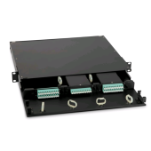 Патч-панель 19” универсальная, пустой корпус, 1U, 1 выдвижной лоток (drawer 1U), 3 слота (3х1), вмещает 3 FP