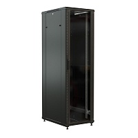 Шкаф напольный 19-дюймовый, 47U, 2277х600х1000 мм (ВхШхГ), передняя стеклянная дверь со стальными перфорированными боковинами, задняя дверь сплошная, 