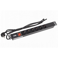 ССД PH12-6D1-P ITK PDU 6 роз. нем.ст. с выкл 1U каб. 2м вилка нем.ст ПВХ чер