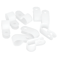 Крепление NIKOMAX R-образное для кабеля диаметром до 8мм, с крепежным отверстием 4,5мм, белое, уп-ка 100шт.