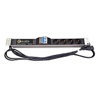 BONCH-ATS/PDU Горизонтальный ПДУ с функцией АВР для стандартного 19 дюймого шкафа имеет 4 розетки Schuko, кабели подключения питания длиной 1.7 м. с р