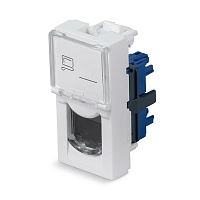 Keystone Jack RJ-45(8P8C), 180 градусов, категория 6, безинструментный монтаж, вставка Mosaic (арт.076561)