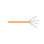 Кабель U/UTP, 4 пары, Кат.5e, 350 МГц, AWG 24, внутр. LS0H нг(А)-HF, кор. 100 м, цв. оранж. (ТЕСТ)