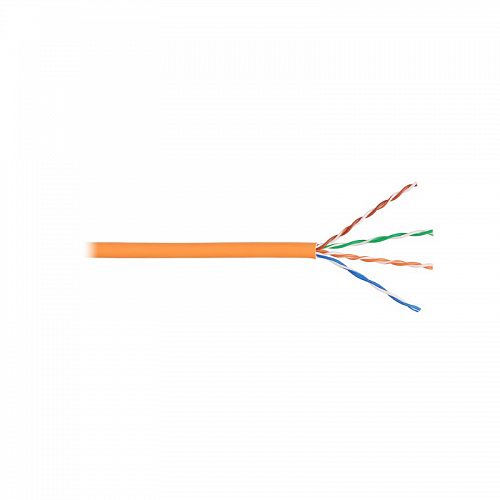 Кабель U/UTP, 4 пары, Кат.5e, 350 МГц, AWG 24, внутр. LS0H нг(А)-HF, кор. 100 м, цв. оранж. (ТЕСТ)