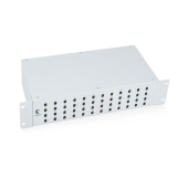 Кросс бокс оптический 19" на 48 ST(FC) со сплайс пластиной и КДЗС (без пигтейлов и проходных адаптеров)