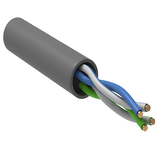 Каб. в. п. U/UTP кат. 5E 2 пары PVC 1м сер. GENERICA