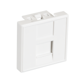 Вставка NETLAN типа Mosaic 45x45мм, 1 порт, под модули-вставки типа Keystone, со шторкой, белая, уп-ка 10 шт.