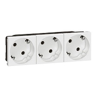 Тройной блок розеток 2к+3, 135х45 мм, белый