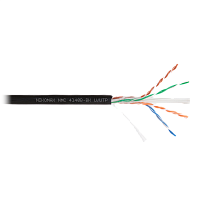 Кабель NIKOMAX U/UTP 4 пары, Кат.6 (Класс E), тест по ISO/IEC, 250МГц, одножильный, BC (чистая медь), 23AWG (0,55мм), полиэтилен, внешний, черный, 305