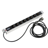 Гор блок розеток Rem-16, 1×16A, амп, 8S, 19", шнур 3м