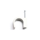 Скоба пластиковая с гвоздем, д.25 - 26мм