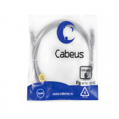 Патч-корд U/UTP, категория 6, 2xRJ45/8p8c, неэкранированный, серый, PVC, 2м