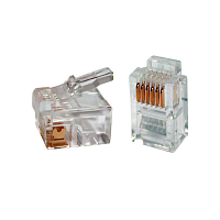 Телефонный разъем RJ-12(6P4C) (3 µ"/ 3 микродюйма) (100 шт)