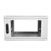 Шкаф  телекоммуникационный настенный 6U (600x480) дверь стекло