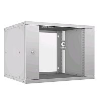 Шкаф телекоммуникационный настенный 19" 9U, серия LIGHT разборный, дверь стекло, цвет серый