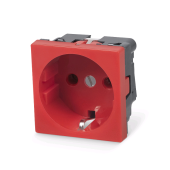 Розетка электрическая Mosaic 45x45, нем. ст., 2K+3, 16A, красная (в сборе)