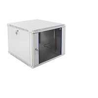 Шкаф телекоммуникационный настенный разборный ЭКОНОМ 9U (600х650) дверь стекло, цвет черный