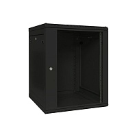 Шкаф настенный 19" TERACOM PRO 15U 600х600 мм дверь стеклянная с замком-ручкой чёрный