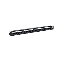 Патч-панель TERACOM PRO 19'' Cat.5E 1U неэкранированная UTP 24 порта RJ-45 Dual IDC с органайзером