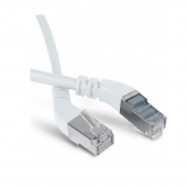 Патч-корд F/UTP угловой, экранированный, левый 45°-правый 45°, Cat.5e, LSZH, 5 м, белый