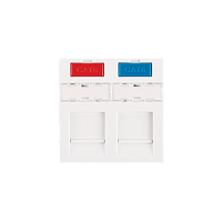 Вставка NIKOMAX, французский формат Mosaic, 45x45мм, 2 порта, под модули Keystone, со шторками, белая