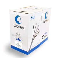 Кабель витая пара UTP (U/UTP), категория 6, 4 пары (23 AWG), одножильный, PVC нг(А)-LS, серый (305 м)