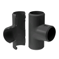 Тройник разборный черный д20 (5шт/400шт уп/кор) Промрукав