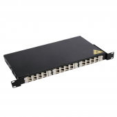 Оптический бокс (кросс) 19", 1U, до 24 портов, цвет черный