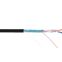 Кабель NETLAN F/UTP 2 пары, Кат.5 (Класс D), 100МГц, одножильный, BC (чистая медь), внешний, PE до -40C, черный, 305м