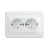 РСш12-3-КБ Розетка 2местн. с з/к с защ.штор. 16А КВАРТА (белый)