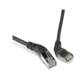 Патч-корд F/UTP угловой, экранированный, правый 45°-правый 45°, Cat.5e, LSZH, 1 м, черный