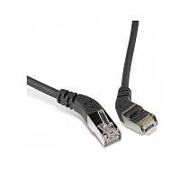 Патч-корд F/UTP угловой, экранированный, правый 45°-правый 45°, Cat.5e, LSZH, 1 м, черный