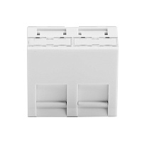 Вставка 45x45 для 2 модулей Keystone, наклонная (аналог Mosaic), цвет белый