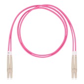 Шнур оптический коммутационный (патч-корд), LC-LC, дуплекс (duplex) OM4, нг(А)-HF, маджента, 15 м