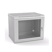 Шкаф настенный 19-дюймовый (19"), 15U, 775x600х600мм, перфорированная стальная дверь, несъемные стенки, 1 пара профилей, цвет серый (RAL 7035) 