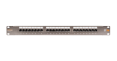 Коммутационная панель NIKOMAX 19", 1U, 24 порта, Кат.5e (Класс D), 100МГц, RJ45/8P8C, 110/KRONE, T568A/B, полный экран, с органайзером, металлик - гар