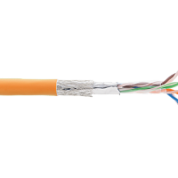 Кабель NIKOLAN SF/UTP 4 пары, Кат.5e (Класс D), тест по ISO/IEC, 100МГц, одножильный, BC (чистая медь), 24AWG (0,511мм), внутренний, LSZH нг(А)-HFLTx,