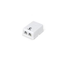 Розетка телефонная RJ-12(6P4C), двойная, внешняя, белая