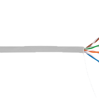 Кабель NETLAN U/UTP 4 пары, Кат.5e, 100МГц, одножильный, CCA (омедненный алюминий), внутренний, PVC нг(B), серый, 305м