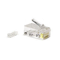 Разъем RJ-45(8P8C) под витую пару, кат 6 (50 µ"/ 50 микродюймов), универсал, со вставкой (100 шт)