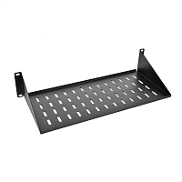 Полка перфорированная консольная 2U, глубина 200 мм, цвет черный 