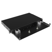 Оптическая полка выдвижная, без лицевой панели, неукомплектованная, 1U, черная