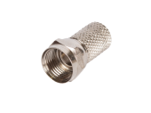 Коннектор NETLAN F-типа для коаксиальных кабелей RG6, накручивающийся, без пина, металлик, уп-ка 100 шт.