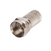 Коннектор NETLAN F-типа для коаксиальных кабелей RG6, накручивающийся, без пина, металлик, уп-ка 100 шт.