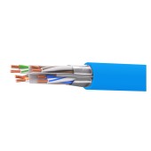 Кабель витая пара кат. 6 экранированный F/UTP, 4 пары, нг(А)-HF, цвет внешней оболочки синий катушка 305 м