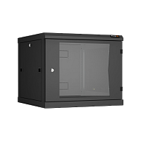 Настенный разборный шкаф TLK 19", 9U, стеклянная дверь, Ш600хВ503хГ600мм, 2 пары монтажных направляющих, черный